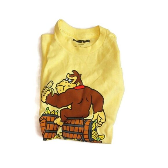 Nintendo Donkey Kong Short Sleeve Graphic T Shirt Mens Size L Yellow Bananas - Picture 5 of 5